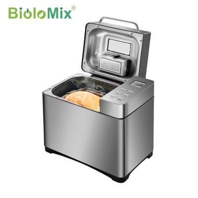 China Household Biolomix 1KG 17-in-1 Bread Maker Automatic Programmable Stainless Steel Bread Machine 650W with 3 Bread Sizes Fruit Nut Dispenser for sale