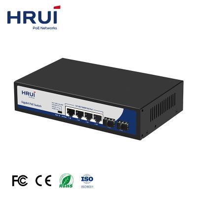 China VLAN Factory OEM 120W Ports Gigabit PoE Switch Support 4 2 Gigabit SFP Uplink Ports for IP Camera CCTV for sale