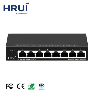 China QoS Mini Ethernet Switch Loop Alarm 2022 VLAN QoS 8 Ports Gigabit Ethernet Switch for sale