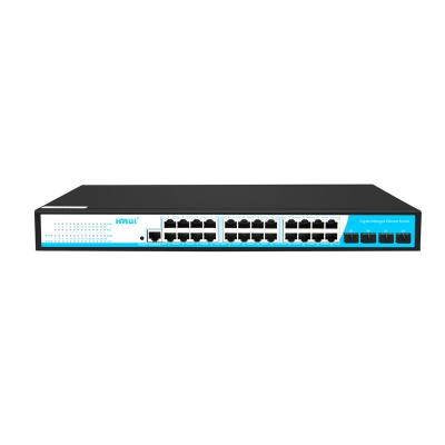 China SNMP 15.4Watts (IEEE802.3af) Output Power Managed 24 Ports Ethernet Switch Layer2 Gigabit Switches Full for sale