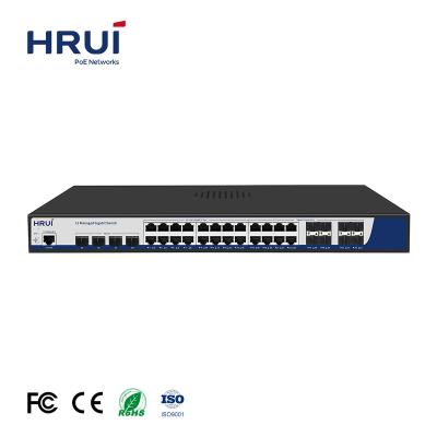 China L3+ Managed HRUI Ethernet Switch 10 Gigabit Layer 3 Ethernet Switch 24 Ports Witch 4 10G SFP Managed Uplink for sale