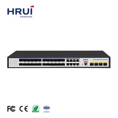 China LACP Factory Price Ethernet Switch 24 Ports Gigabit 128Gbps SFP 10G L3 Fiber Optic WEB Controlled Core Switch for sale