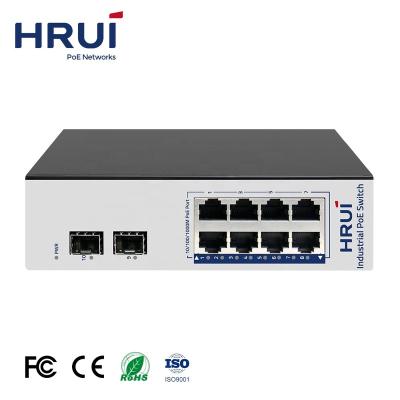 China Iron Shell HRUI Cost-Effective Port 10 Gigabit Poe Unmanaged Unmanaged Switch For Industrial Network Switches for sale