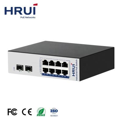 China 2021 Industrial Iron Shell Competitive Price 10 Ports Gigabit Network Poe Switch For Industrial Device for sale