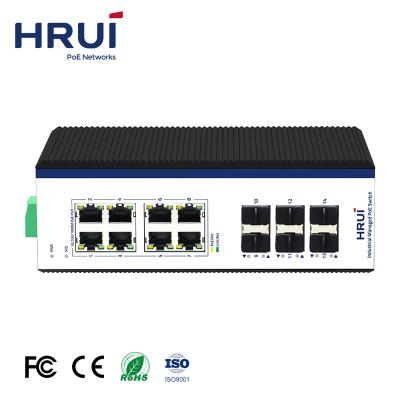 China LACP HRUI 8 Ports Full Gigabit IP40 Protects L2 Managed Industrial PoE Switch for sale