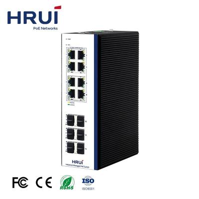 China Support VLAN QoS PoE Watchdog High Performance Ethernet Switch14 Ports Industrial Gigabit Ring Recovery Managed Support Din Rail and Wall Mount PoE Switch for sale