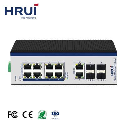 China Industrial Managed POE Gigabit BT90W 48V DIN Rail SNMP VLAN QoS POE Switch for sale