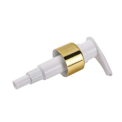 China Non Spill Custom 24/410 Aluminum Gold Switch Lotion Dispenser Plastic Left And Right Pump for sale