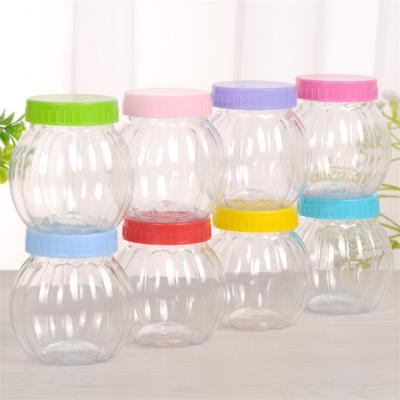 China Eco - Friendly Plastic 250ml Pet Candy Cookie Jar Bulk Container With Lid for sale