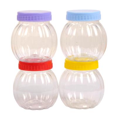 China Wholesale Eco-friendly 250ml Round Shape Plastic Pet Food Storage Candy Jar With Lid for sale