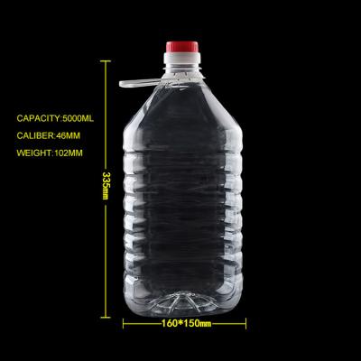 China Eco-friendly Wholesale Empty 5L PET Factory Vinegar Edible Oil Plastic Bottles With Lid for sale