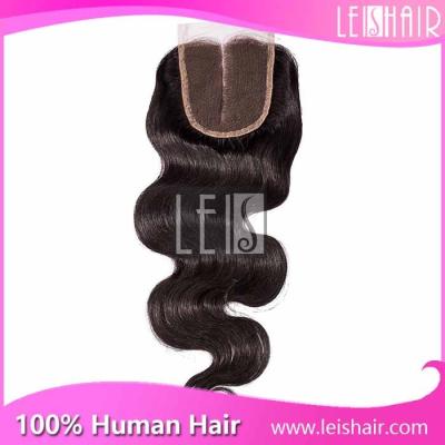 China 100% human hair middle parting lace closure for sale