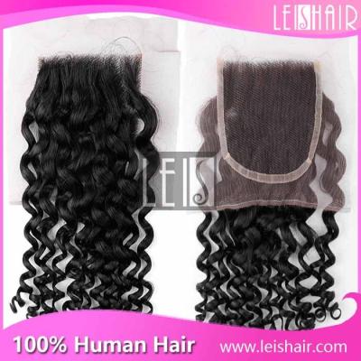 China wholesale high quality virgin hair curly wave lace closure for sale