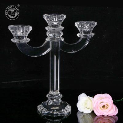 China MH-ZT256 Home Decoration 3 A.M. Candle Holder Small Crystal Candelabra Enemy Wedding Home Decoration for sale