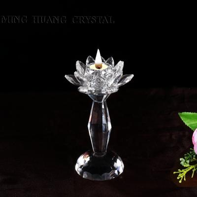 China MH-1648 Small Flower Crystal Decoration Gift Lotus Candle Holder for sale