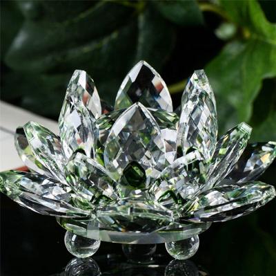 China China MH-H003 customized colorful crystal flower gift lotus crystal paperweight derocation wedding lotus flower for sale