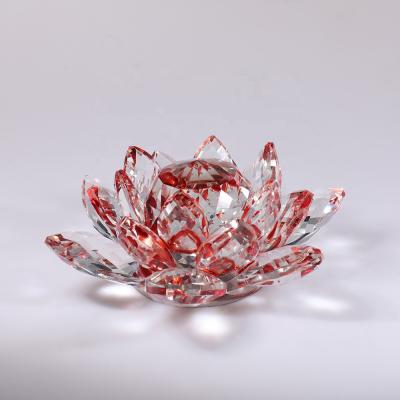 China MH-ZZ081 Europe Lotus Flower Handmade Crystal Crystal Paperweight for Home Wedding Decoration for sale