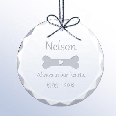 China MH-GJ026 Gift Customized Shape Round Blank Crystal Glass Ornament For Decoration K9 Glass Ornament for sale