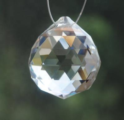 China MH-DS0091 Europe Glass Ball Chandelier Prism Pendant Accessories Hanging Crystal Glass Ball Faceted Ball for sale