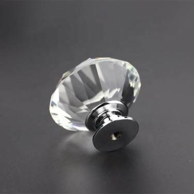 China MH-L001 Europe Crystal Knob and Door Handle Chandelier Crystal Parts Clear Glass Hand Crafted Crystal Glass Drawer Knobs for sale