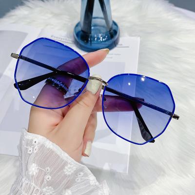 China Hot Selling Fashion Sunglasses Trend Polygon Glass Ladies Shape Personalized Sun Glass Decorative Sunglasses for sale