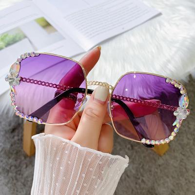 China High Quality Blue Light Blocking Optical Glass Rhinestone Glass Fashion Sunglasses Anti-fatigue Glass Eye-Protection Luxury Glasses for sale