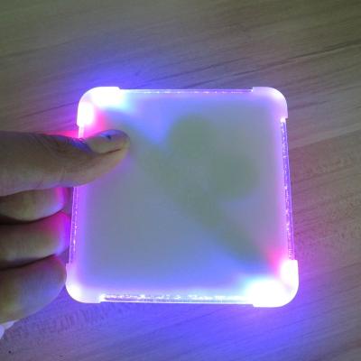 China Multi Color Plastic Waterproof Flashing Led Cup Coaster for sale