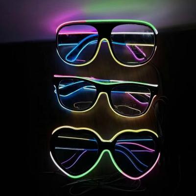 China Glowing LED Glass Party Flashing Supplies PVC LED Lighting Luminous Novelty Gift Festival Party Glow Light Glasses for sale