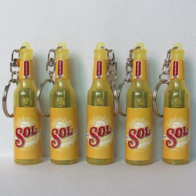 China Projection Plastic Logo Bottle Beer Key Chain for sale