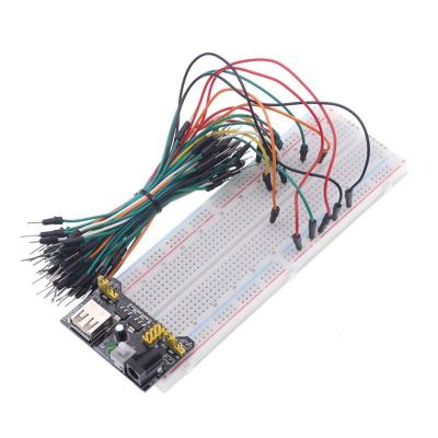 China RDS MB102 electronics breadboard power module+MB-102 830 Point Solderless Prototype Breadboard Kit +65 Flexible Jumper Wires MB102 for sale