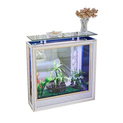 China Light Luxury Glass Aquarium Living Room Home Floor Large Medium Sub-Areas Screens Eco Friendly Glass Aquarium Change Water New for sale