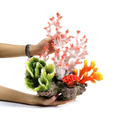 China Fake Seawater Tank Coral Set of Viable Rock Garden Shell Landscape Simulation Coral Reef Aquarium Decoration Aquarium Box Ornaments for sale