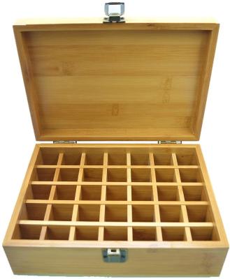 China Sustainable Hot Sale 35 Slots Wooden Essential Oils Storage Rack Bamboo Essential Oil Box for sale