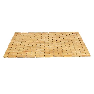 China Sustainable Rolled Folding Bathroom Bath Mat Multi-Use Bamboo Wooden Mat/Mat Indoor &Outdoor.Non-Slip Shower Spa/Portable Pet Mats for sale