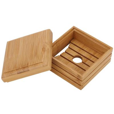 China Modern Hot Selling Simple Elegant Bamboo Wooden Bath Soap Box Soap Dish Holders For Bathroom Kitchen for sale