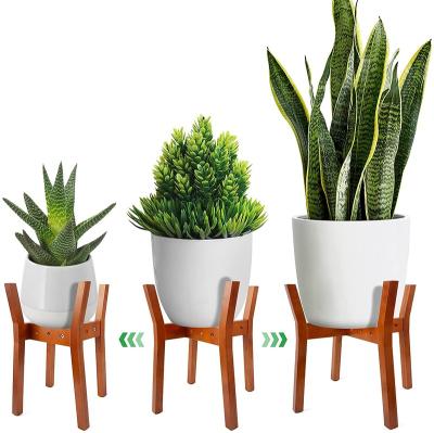 China Modern Minimalist Adjustable Plant Rack Display Rack Plant Bamboo Flower Stand for Indoor Outdoor for sale