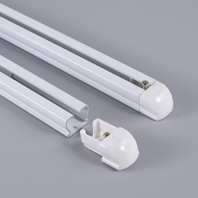 China Expandable Curtain Rod Rails Home Bedroom Metal Curtain Pole Accessories Eco-friendly Curtain Track Rails Track With Runner Rollers for sale