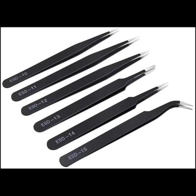 China Unrated Custom Color Logo Shape Tweezers Stainless Steel Jewelry Tweezers Set Precision Tweezers Wholesale Packaging for sale