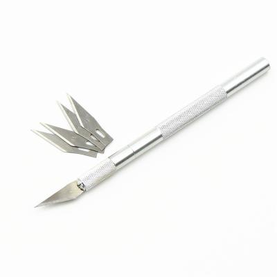 China Aluminum Alloy Wood Carving Tool Paper Cutter Craft Pen Knives Engraving DIY Metal Knife Non-Slip Tool for sale