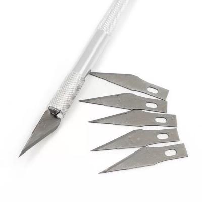 China Quick-change Aluminum Alloy Handle Knife Rustproof Wood Carving Tool Paper Cutter Craft Pen Knives Engraving DIY Metal Knife Non-Slip Tool for sale