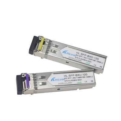 China Ethernet 1.25g SFP BIDI ZX Module 1490/1550 120KM Single LC Optical Module for sale