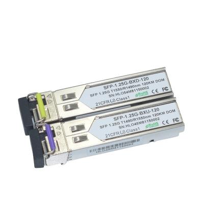 China 1000BASE-BX SFP 1.25G 1490/1550nm SFP Bidi 120km DOM LC Module HL-SFP-1000BX-120 for sale