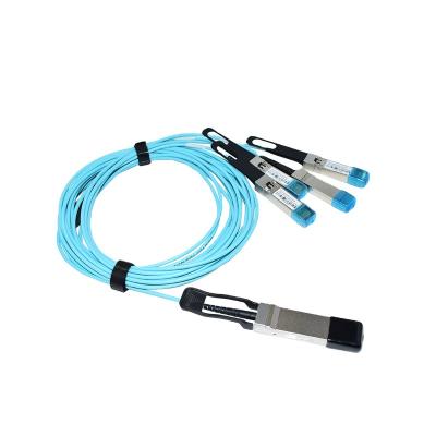 China Ethernet 100G QSFP28 to 4xSFP28 AOC OM3 Breakout Active Optical Cable for sale