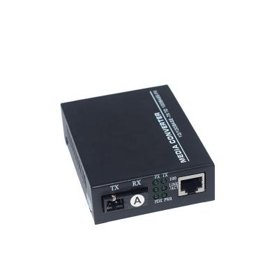 China Data Center Hilink Fiber Media Converter 10/100M Single fiber single port  TX1310/Rx1550 WDM 20km SC Optical Equipment for sale