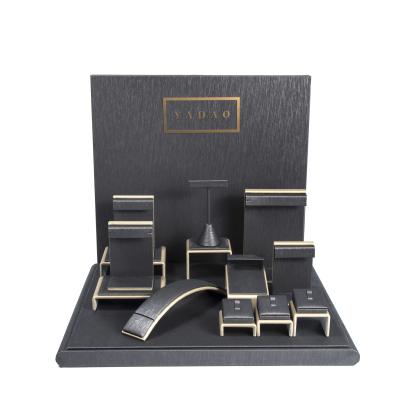 China Yadao Luxury Display Necklace Earring Rings Bracelet Organizer Elegant PU Jewelry Display Case Leather Jewelry Display Case for sale