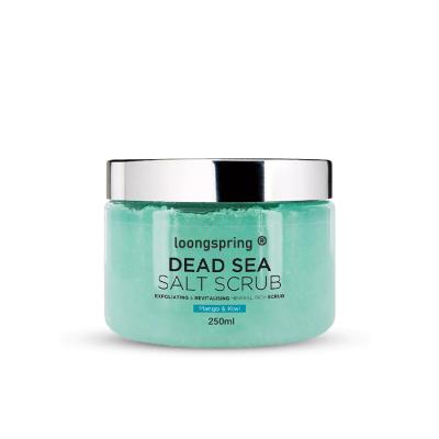 China OEM 250ml Exfoliator Private Label Personal Skin Care Exfoliating Whitening Dead Sea Salt Cream Deep Cleansing Body Scrub for sale