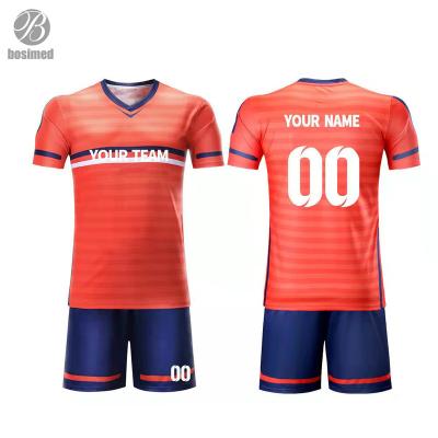 China Sets Custom Design Digital Printing Soccer T Shirt Team Wear Full Sublimation Football Jersey for sale