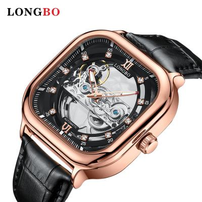 China Mechanical Water Resistant LONGBO 83283 Men Watch Water Resistant Leather Band Customized High Quality Fashion Watches for sale