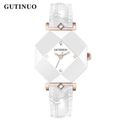 China GUTINUO GT003 Water Resistant Trending Gold Women Quartz Watch Customized OEM Custom Logo Quartz Watches Casual Leather for sale