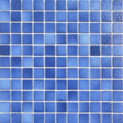 China New Mosaico Ideas CLASSIC Navy Blue 12x12 Modern Rough Porcelain Glazed Color Ceramic Pool Tile for sale